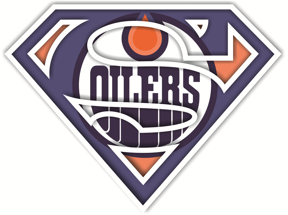 Edmonton Oilers superman logos fabric transfer